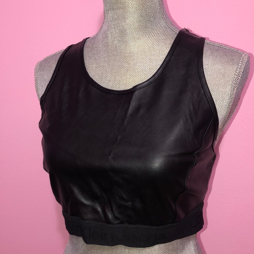 Leather Calvin Klein bra top